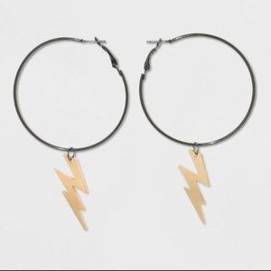 Lighting Bolt Hoop Earrings